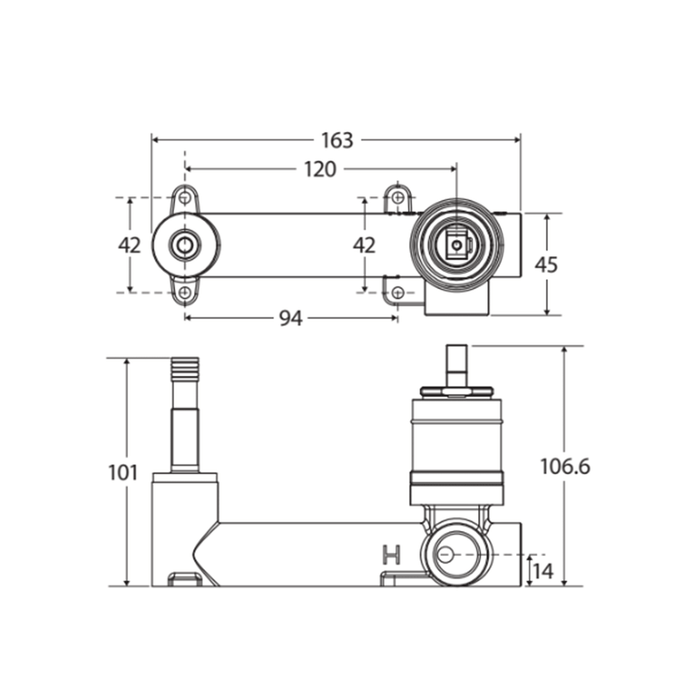 Fienza Quik-Switch Universal Chrome Stainless Steel Wall Basin/Bath Mixer Body
