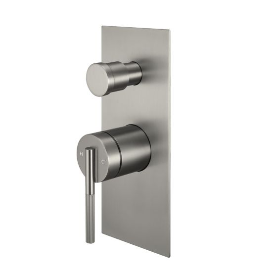 CADDENCE Series Brushed Nickel Wall Mixer with Diverter - HD reno