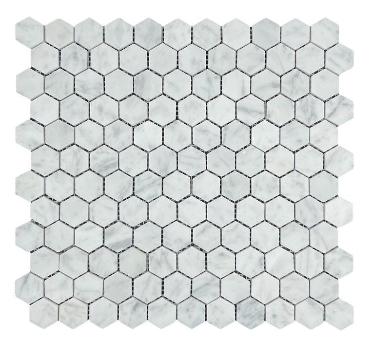 25HEXCARH Hexagomal Carrara Honed