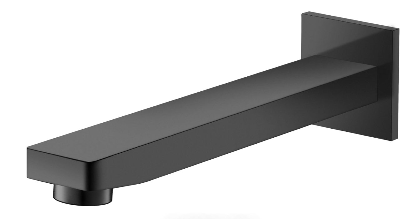 Ikon Ceram Chrome/Brushed Nickel/Brushed Gold/Matt Black Solid Brass Square Bath Spout - HD reno