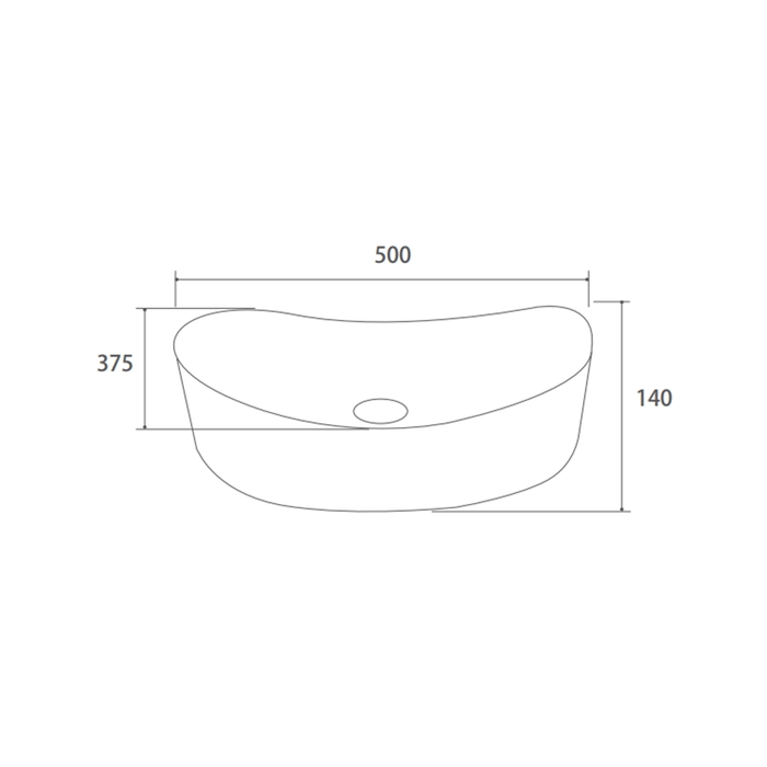500*375*140mm Infinity Oval Silver Glass Above Counter Basin