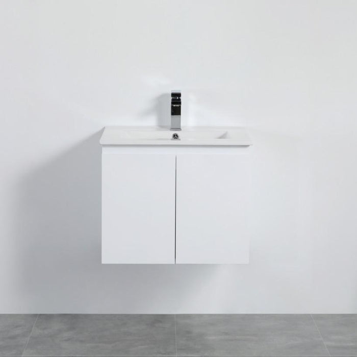 600-750*460mm Poly Gloss White Bathroom Left/Right Drawer Wall Hung Vanity - HD reno