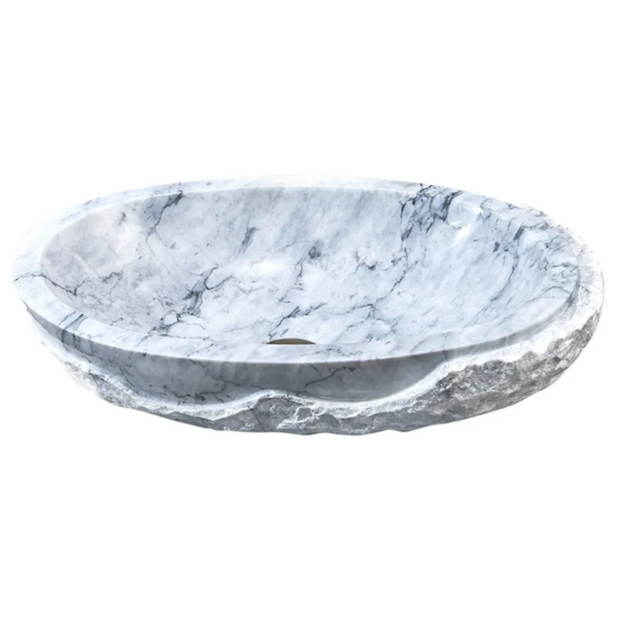 550*350*130mm Grey Marble Stone Oval Above Counter Art Basin