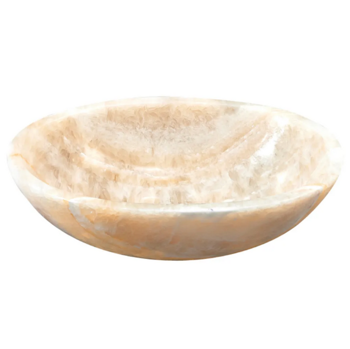 480*320*140mm Yellow Onyx Stone Oval Above Counter Art Basin
