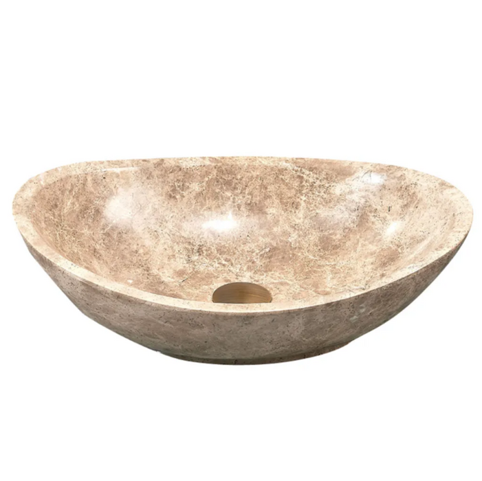 500*350*150mm Marble Sandy Stone Oval Above Counter Art Basin