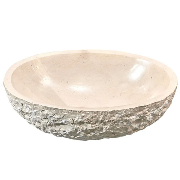 510*360*160mm Creamy Stone Oval Above Counter Art Basin