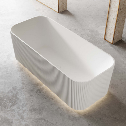 1500*750*580mm ABS Milano Riva White/Black Oval Flute Profile Freestanding Bathtub - HD reno