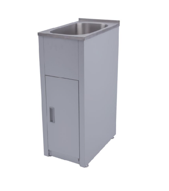370*560*870mm 30L 304 Stainless Steel Laundry Tub with Metal Cabinet - HD reno