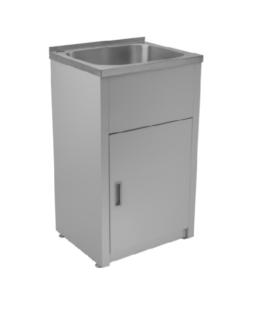560*370*870mm 30L 304 Stainless Steel Laundry Tub with Metal Cabinet - HD reno