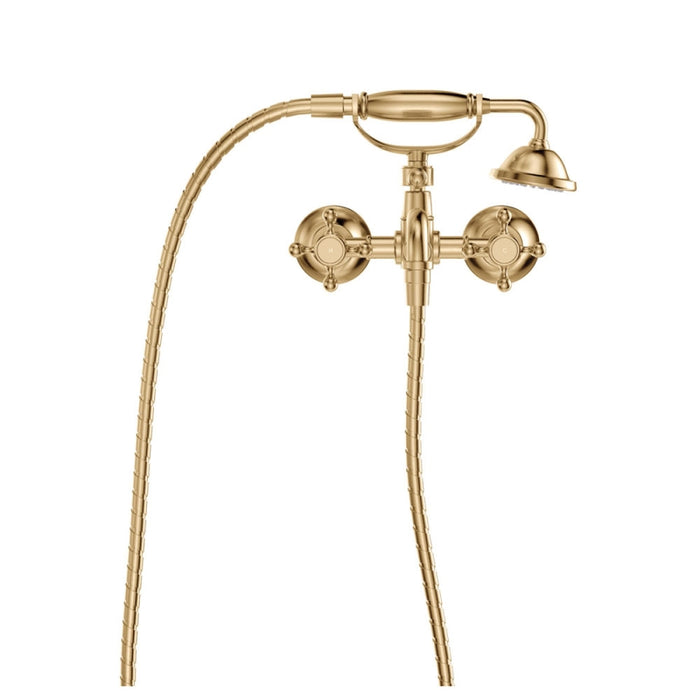 Fienza Lillian Urban Brass/Matt Black/Brushed Nickel/Chrome Solid Brass With Hand Shower Exposed Bath Tap Set
