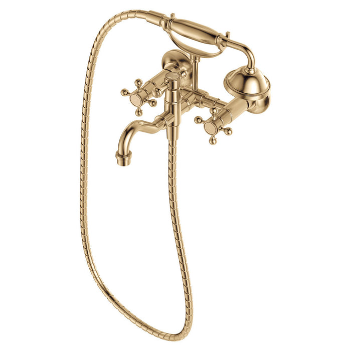 Fienza Lillian Urban Brass/Matt Black/Brushed Nickel/Chrome Solid Brass With Hand Shower Exposed Bath Tap Set