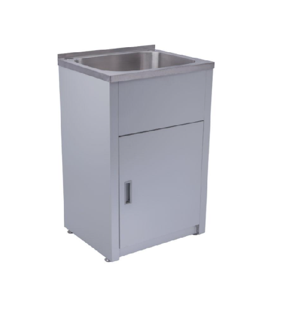 560*455*870mm 35L 304 Stainless Steel Laundry Tub with Metal Cabinet - HD reno