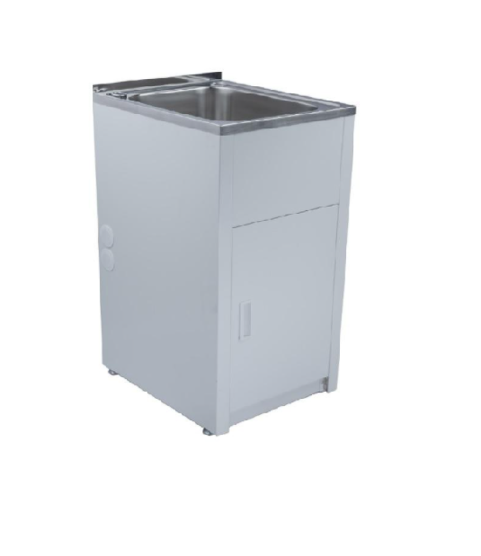 455*560*870mm 35L 304 Stainless Steel Laundry Tub with Metal Cabinet - HD reno