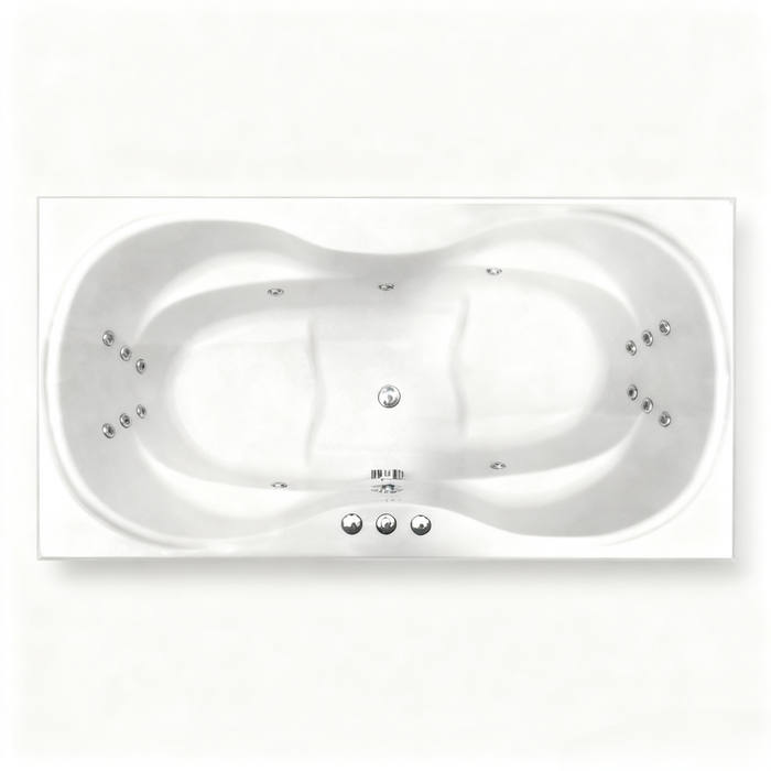 Bargelo Petite 1800*900*500mm Gloss White Acrylic 18 Jets Drop in Spa Bath Tub