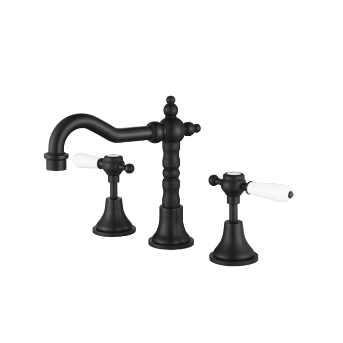 Modernnational Bordeaux Chrome/Matt Black/Brushed Bronze/Brushed Nickel Solid Brass 1/4 Turn Three-Piece Basin Set