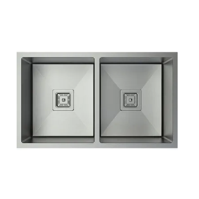 760*440*220mm CJ 304 Grade S/Steel Double Bowls Round Edges Nano Glaze Scratch Resistant Sink - HD reno