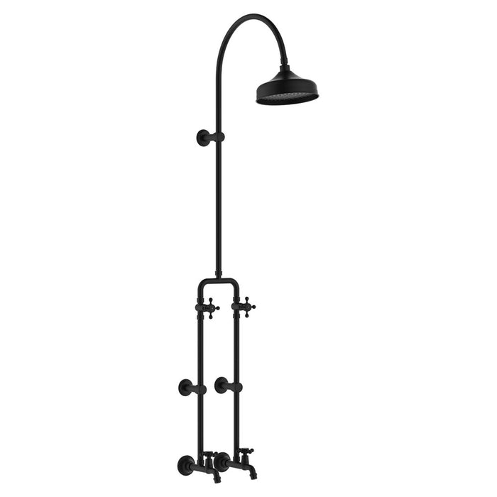 FIE Lillian Urban Brass/Matte Black/Brushed Nickel/Chrome Exposed Rail Shower and Bath Set