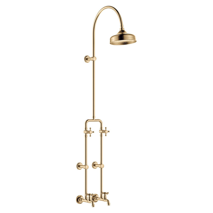 FIE Lillian Urban Brass/Matte Black/Brushed Nickel/Chrome Exposed Rail Shower and Bath Set