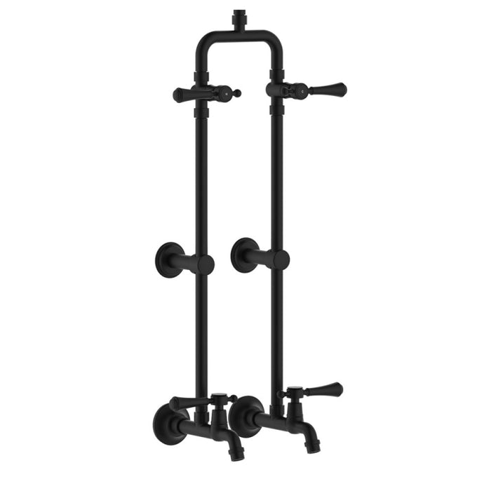 FIE Lillian Urban Brass/Matte Black/Brushed Nickel/Chrome Lever Exposed Rail Shower and Bath Set