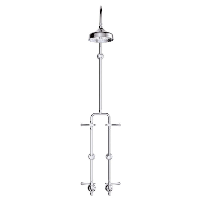 FIE Lillian Urban Brass/Matte Black/Brushed Nickel/Chrome Lever Exposed Rail Shower and Bath Set