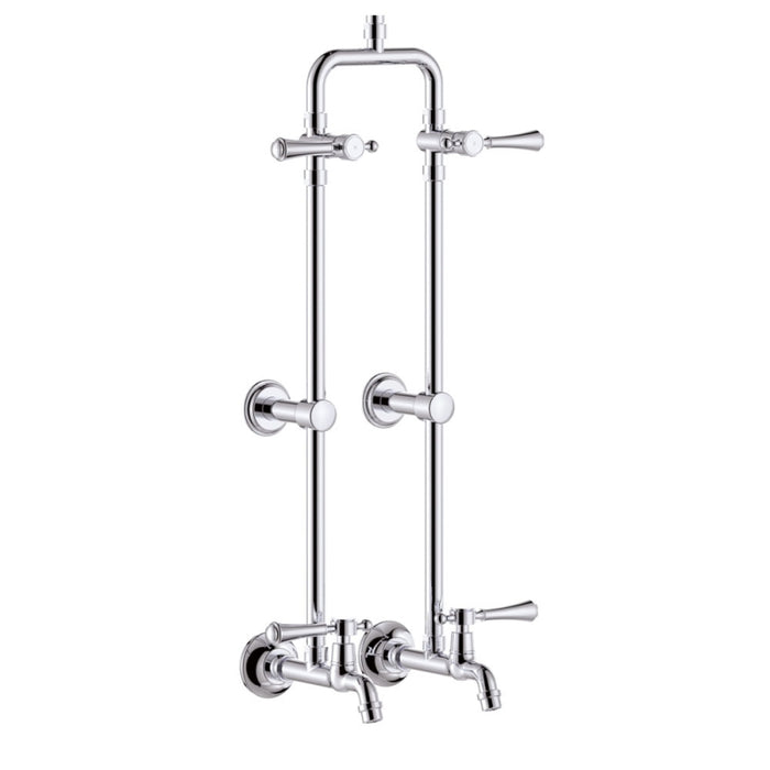 FIE Lillian Urban Brass/Matte Black/Brushed Nickel/Chrome Lever Exposed Rail Shower and Bath Set