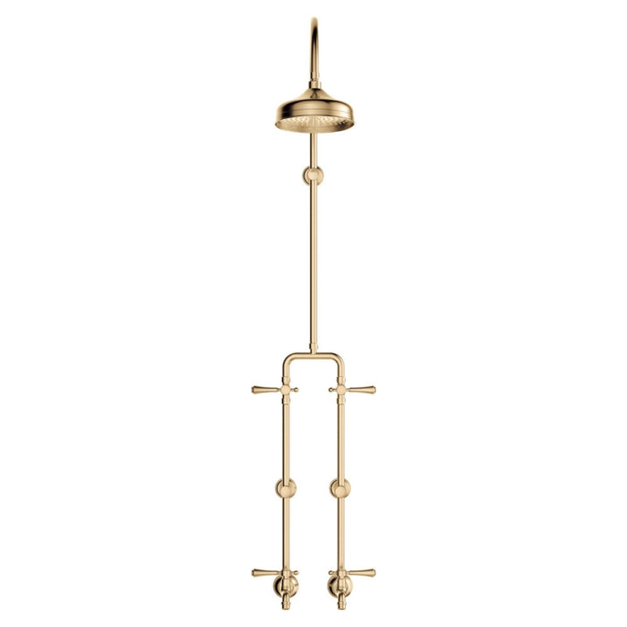 FIE Lillian Urban Brass/Matte Black/Brushed Nickel/Chrome Lever Exposed Rail Shower and Bath Set