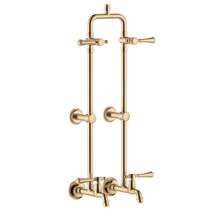 FIE Lillian Urban Brass/Matte Black/Brushed Nickel/Chrome Lever Exposed Rail Shower and Bath Set