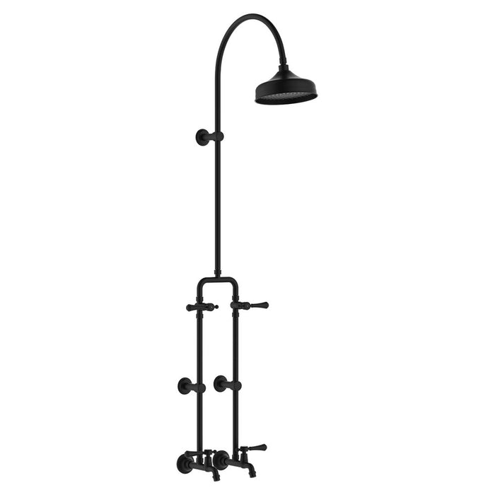 FIE Lillian Urban Brass/Matte Black/Brushed Nickel/Chrome Lever Exposed Rail Shower and Bath Set