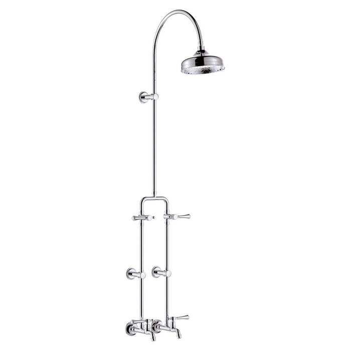 FIE Lillian Urban Brass/Matte Black/Brushed Nickel/Chrome Lever Exposed Rail Shower and Bath Set
