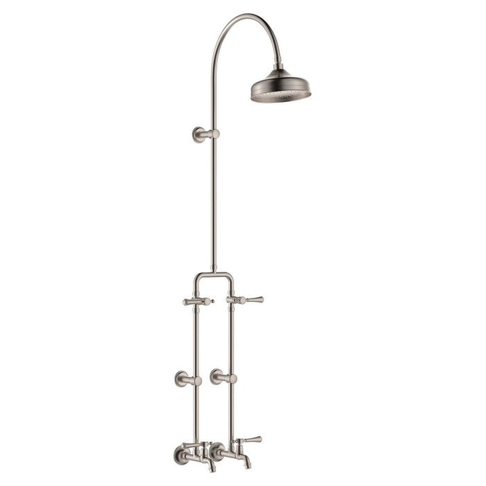 FIE Lillian Urban Brass/Matte Black/Brushed Nickel/Chrome Lever Exposed Rail Shower and Bath Set