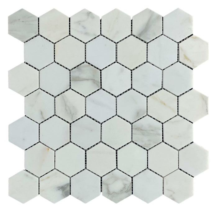 48HEXCALH Hexagon Calacatta Gold Honed