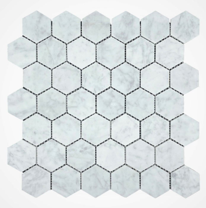 48HEXCARH Hexagon Carrara Honed