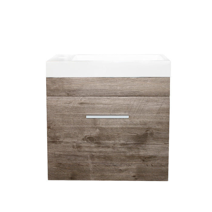 500*250mm Bathroom Vanity Mini MDF White Oak Freestanding/Wall Hung With Ceramic Top