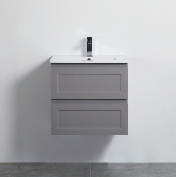 600-1500*460*560mm Matt Grey Bathroom Vanity Wall Hung Cabinet Only and Ceramic/Stone Top Available