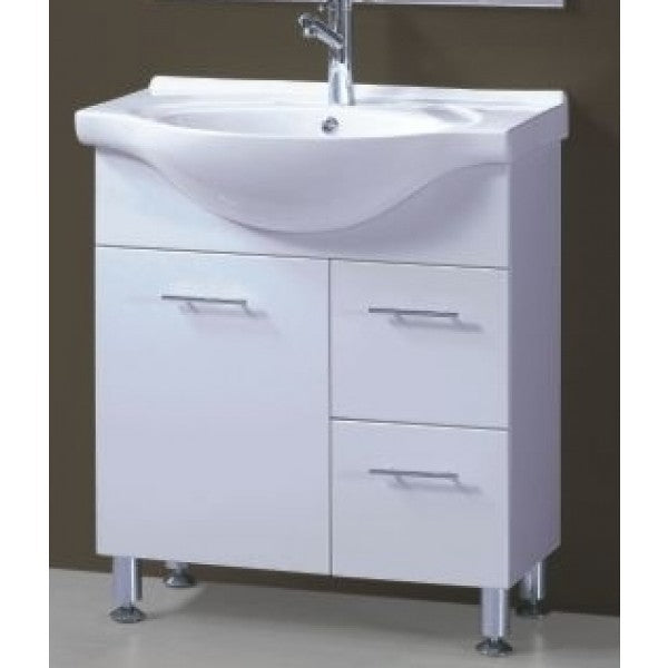 450-1200mm ROMA Semi-recessed White China Top With T Bar Handle Freestanding Bathroom Vanity