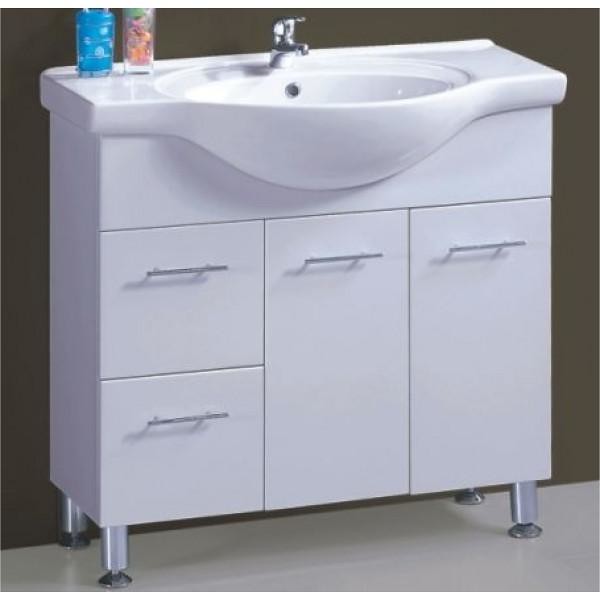 450-1200mm ROMA Semi-recessed White China Top With T Bar Handle Freestanding Bathroom Vanity