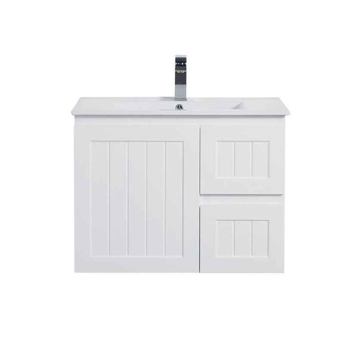 600-1500*460*580mm Lukka Archill Federation Matt White PVC Fluted Wall Hung Vanity