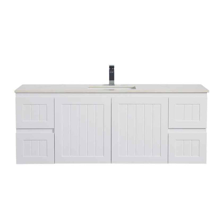 600-1500*460*580mm Lukka Archill Federation Matt White PVC Fluted Wall Hung Vanity