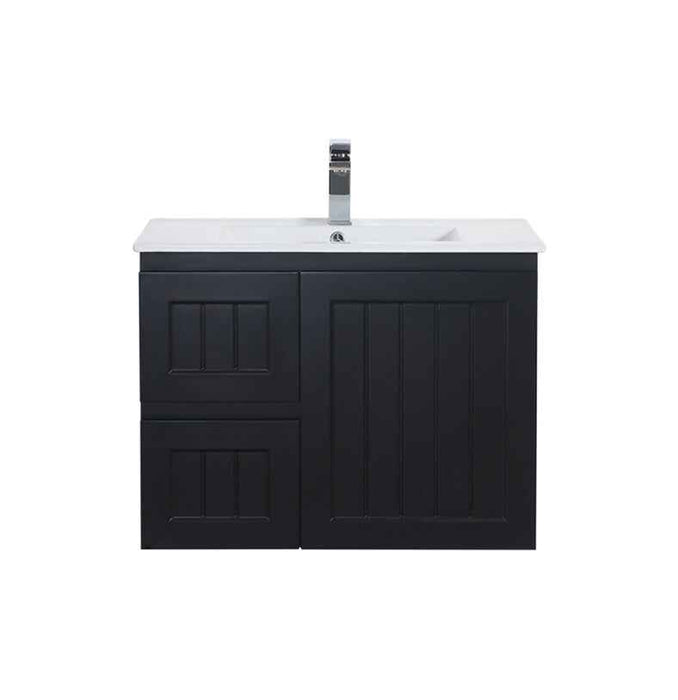600-1500*460*580mm Lukka Archill Federation Matt Black PVC Fluted Wall Hung Vanity