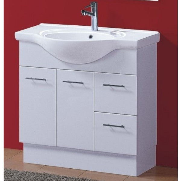 450-1200mm ROMA Semi-recessed White China Top With T Bar Handle Freestanding Bathroom Vanity