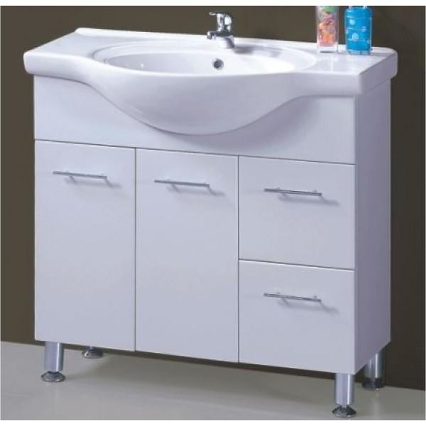 450-1200mm ROMA Semi-recessed White China Top With T Bar Handle Freestanding Bathroom Vanity