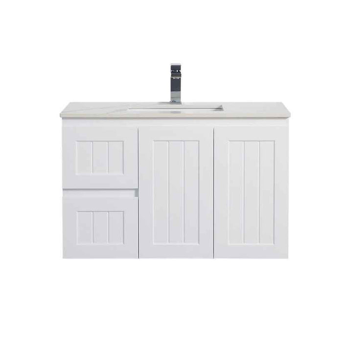 600-1500*460*580mm Lukka Archill Federation Matt White PVC Fluted Wall Hung Vanity