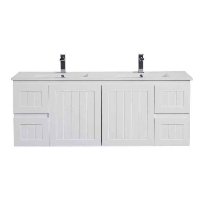 600-1500*460*580mm Lukka Archill Federation Matt White PVC Fluted Wall Hung Vanity
