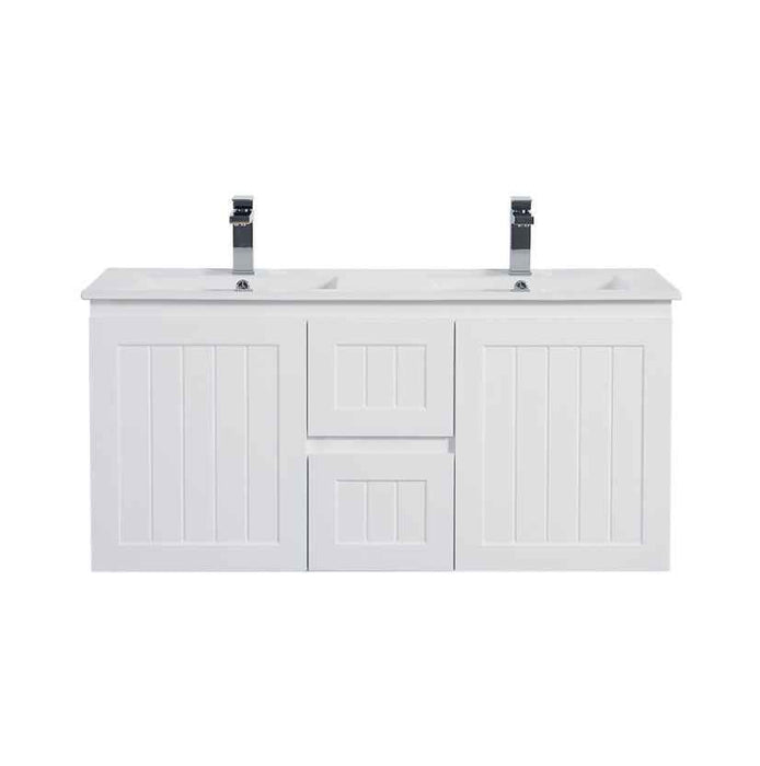 600-1500*460*580mm Lukka Archill Federation Matt White PVC Fluted Wall Hung Vanity
