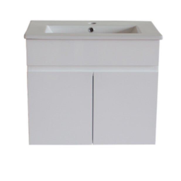 600-900*370mm Bathroom Vanity Slim MDF White Wall Hung Doors / Drawers Cabinet Only and Ceramic Top Available