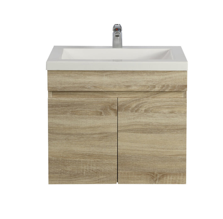 600-750*370mm Bathroom Vanity Berge Slim MDF White Oak Freestanding/Wall Hung Doors / Drawers Cabinet Only and Ceramic Top Available