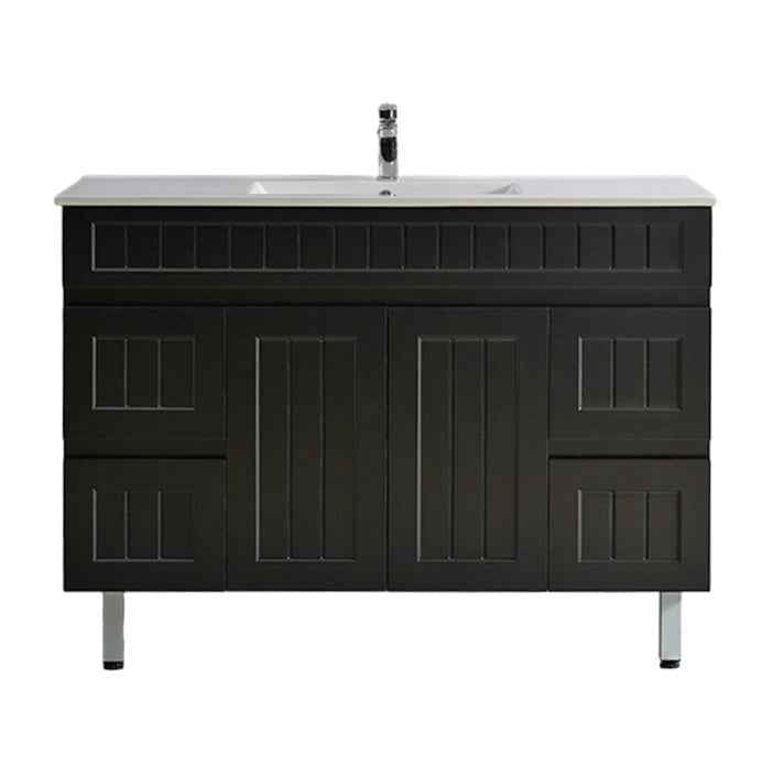 750-1500*460*880mm Lukka Archill Federation Matt Black/White PVC Fluted Freestanding Vanity