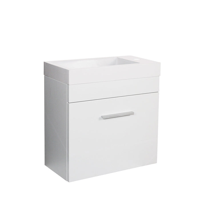 500*250mm Bathroom Vanity Mini MDF Matt White Freestanding/Wall Hung With Ceramic Top
