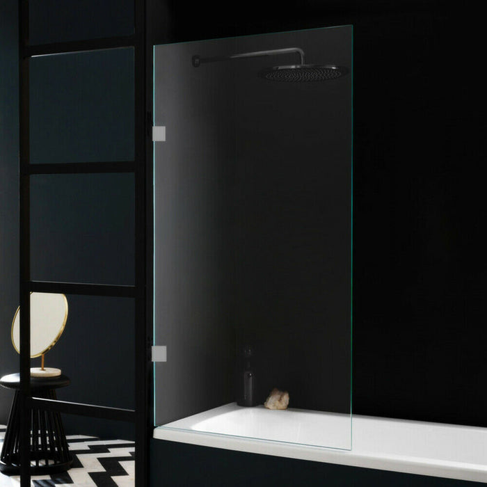 750/900x1500mm 10mm Tempered Bathtub Fixed Panel Black/Brushed Gold/Brushed Nickle/Chrome/Gun Metal Frameless Shower Screens - HD reno