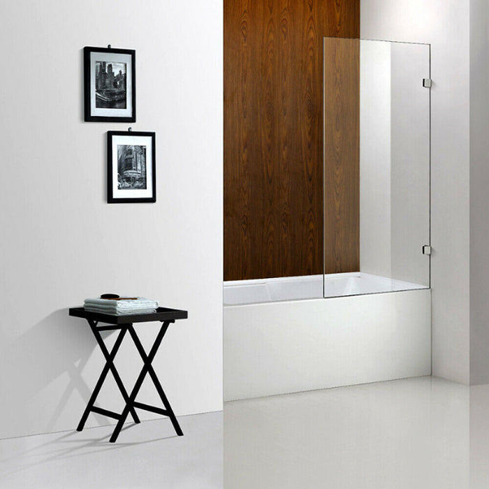 750/900x1500mm 10mm Tempered Bathtub Fixed Panel Black/Brushed Gold/Brushed Nickle/Chrome/Gun Metal Frameless Shower Screens - HD reno